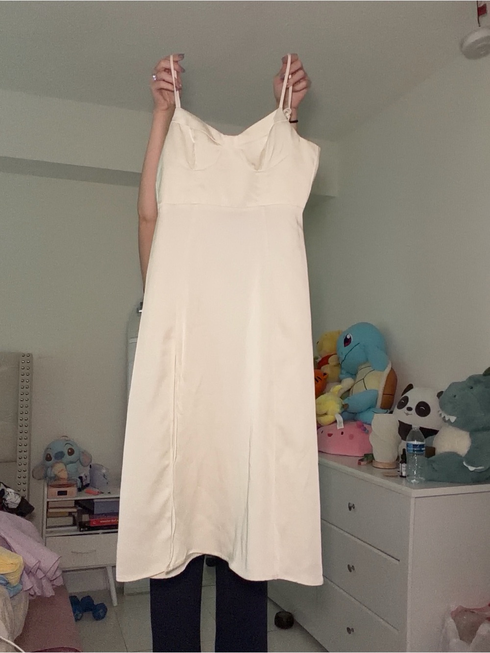 Women’s Cream Slip Dress with Adjustable Straps